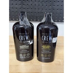 American Crew Daily Deep Moistruizing Shampoo 1L & Daily Moisturizing 1L New